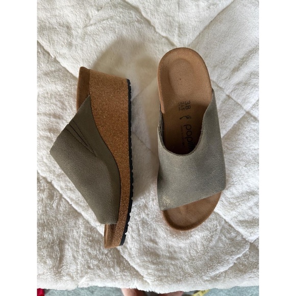 NWT Papillio Birkenstock Namica Wedge Slide Sandal Womens‎ 38 Metallic Gold - Picture 9 of 16